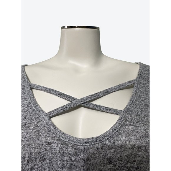 A.N.A. A New Approach Gray Cotton Polyester Blend Cuffed Sleeve Tee Size M - Picture 5 of 7